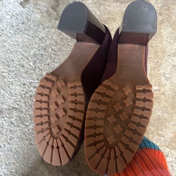 New Sanctuary Ravish Suede Chelsea Heel Boot Burgundy Red Bootie Ankle Lug - Picture 4 of 5